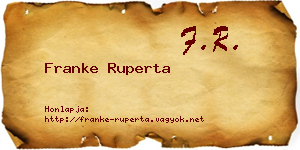 Franke Ruperta névjegykártya